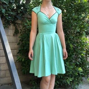 Pinup Couture vintage-style seafoam green dress